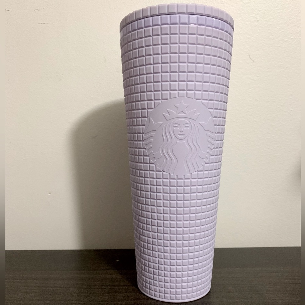 Starbucks Venti Cold Cup Matte Lilac Grid 24 oz Tumbler